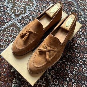 Brown Suede Tassel Loafers